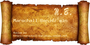 Marschall Benjámin névjegykártya